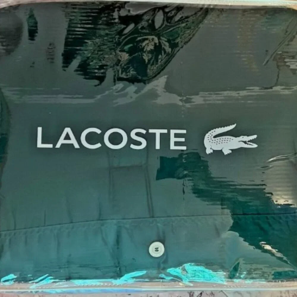 NEW LACOSTE Solid Percale 3-Pc FULL / QUEEN Comforter Set - GREEN